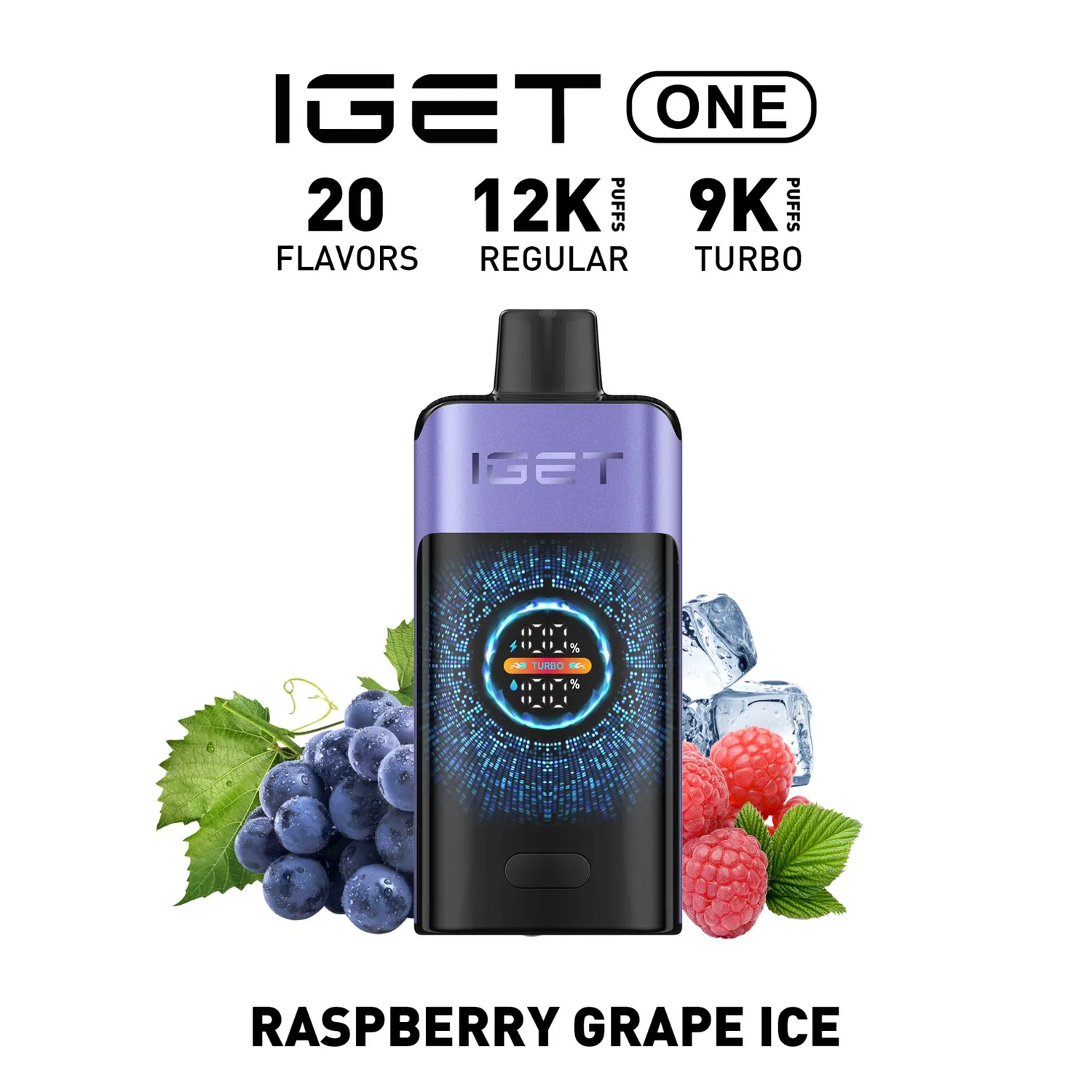IGET ONE 12,000 Puffs - Raspberry Grape Ice